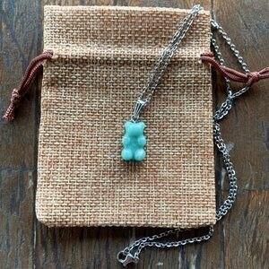 Amazonite Gummy Bear Necklace Amazonite Necklace Y2K Crystal Necklace